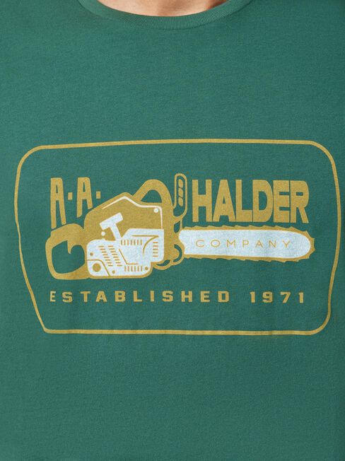 Short Sleeve Halder Crew Tee, Green, hi-res