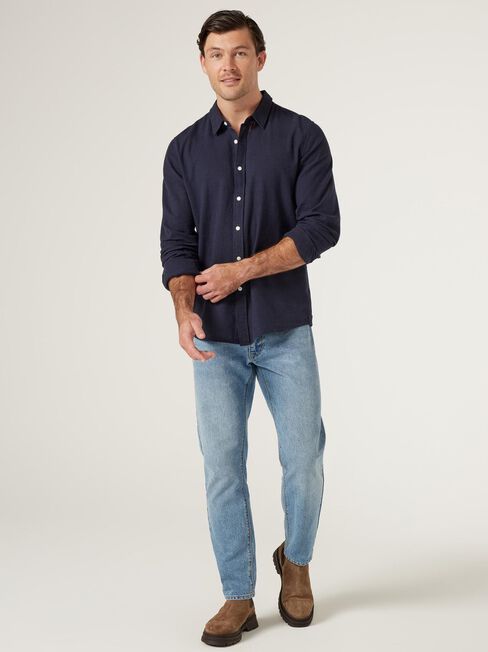 Aston Relaxed Linen Shirt, Blue, hi-res