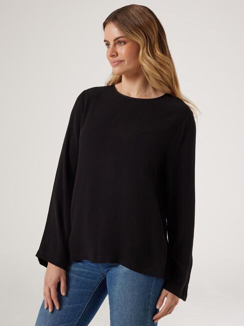 Joan Blouse, Black, hi-res