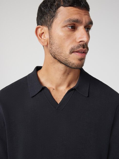 Taylor Short Sleeve Resort Polo, Black, hi-res