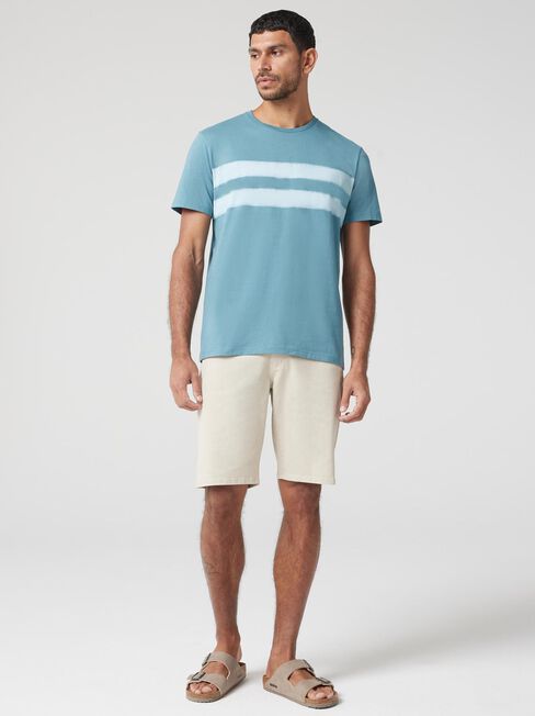 Short Sleeve Leo Stripe Crew Tee, Blue, hi-res