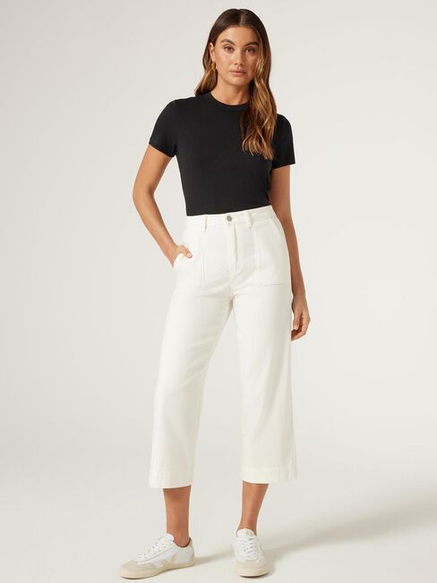 Kelsey Utility Relaxed Capri, Off White, hi-res