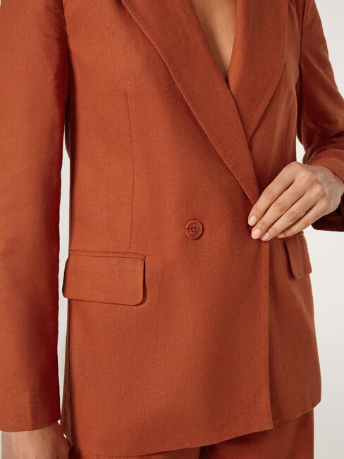 Nila Double Breasted Blazer, Orange, hi-res