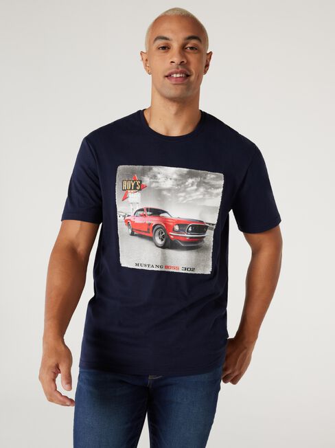 SS Ford Mustang Boss 302 Print Crew Tee | Jeanswest