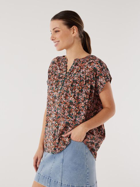 Heather Button Front Top | Jeanswest