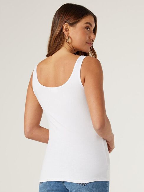 Lola Cotton Basic Tank, White, hi-res