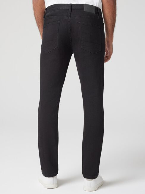 Slim Tapered Jeans, Black, hi-res