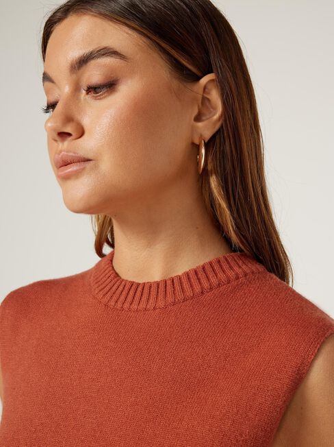 Bree Knit Top, Orange, hi-res