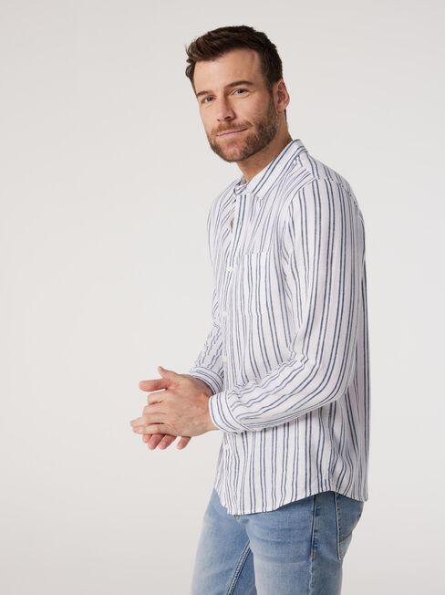 LS Hank Stripe Linen Shirt | Jeanswest