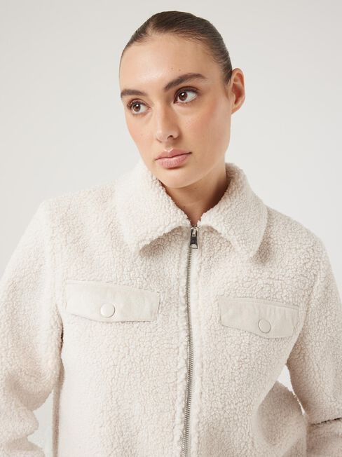 Celeste Teddy Jacket, Cream, hi-res