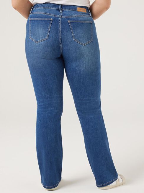 Curve Bootcut Jeans, Mid Indigo, hi-res