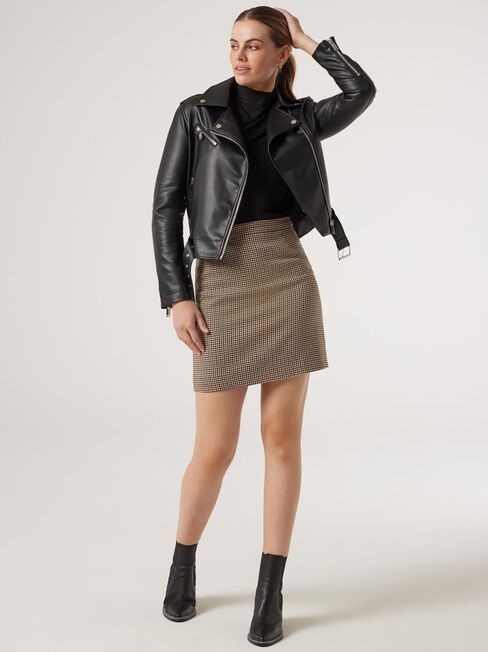 Moriah Mini Skirt, Brown, hi-res