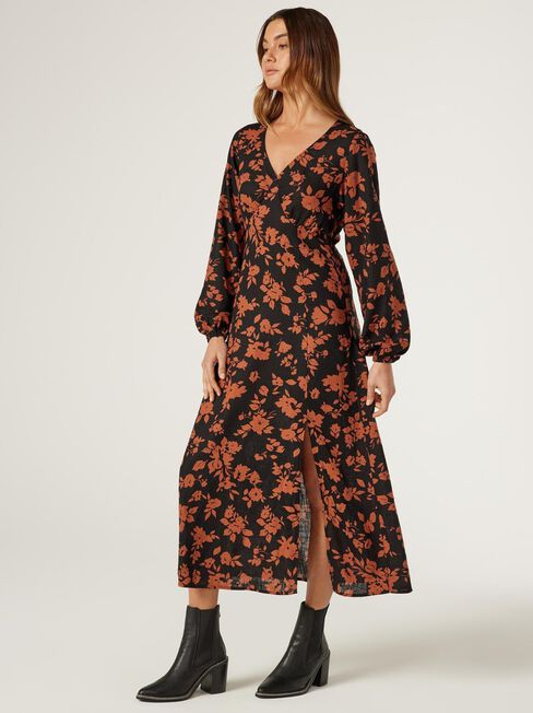 Catalina Midi Dress, Floral, hi-res