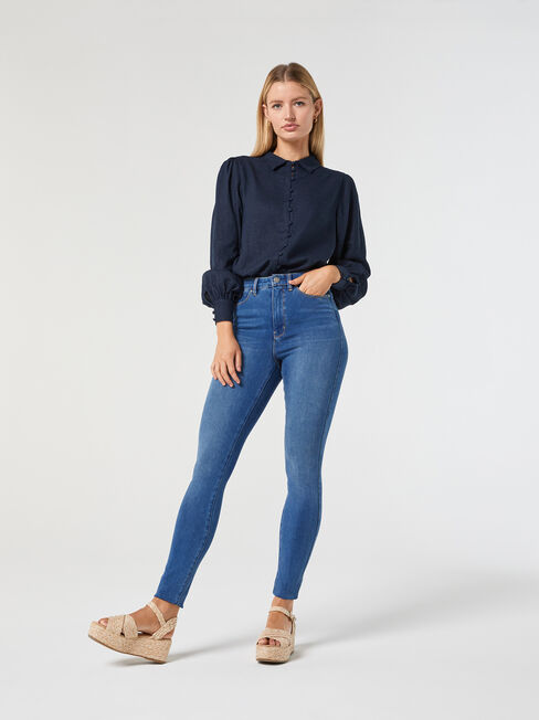 Laurel Linen Puff Slv Shirt | Jeanswest