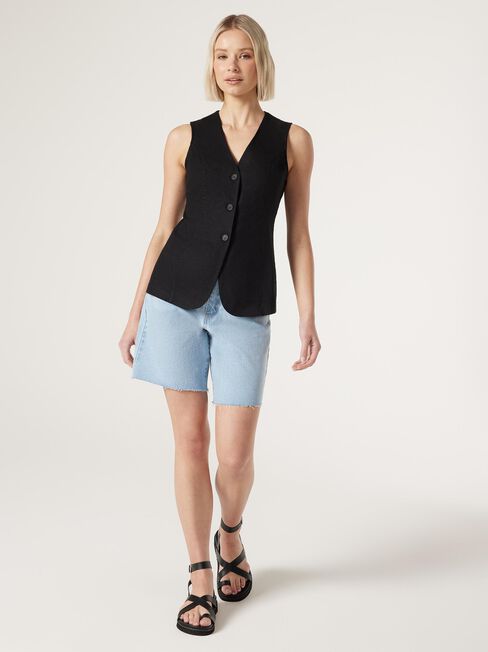 Willa Waistcoat, Black, hi-res