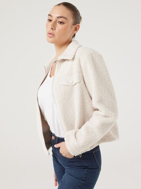 Celeste Teddy Jacket, Cream, hi-res