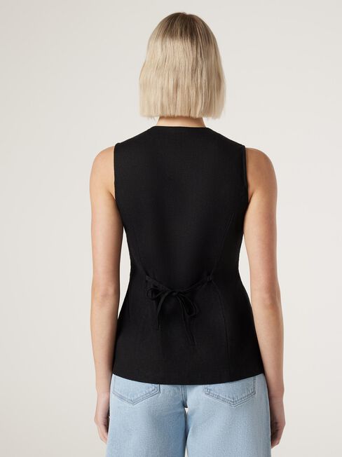 Willa Waistcoat, Black, hi-res