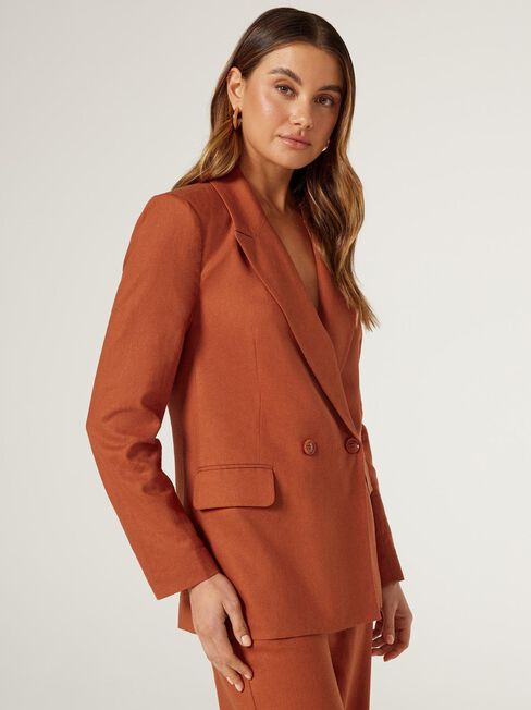 Nila Double Breasted Blazer, Orange, hi-res