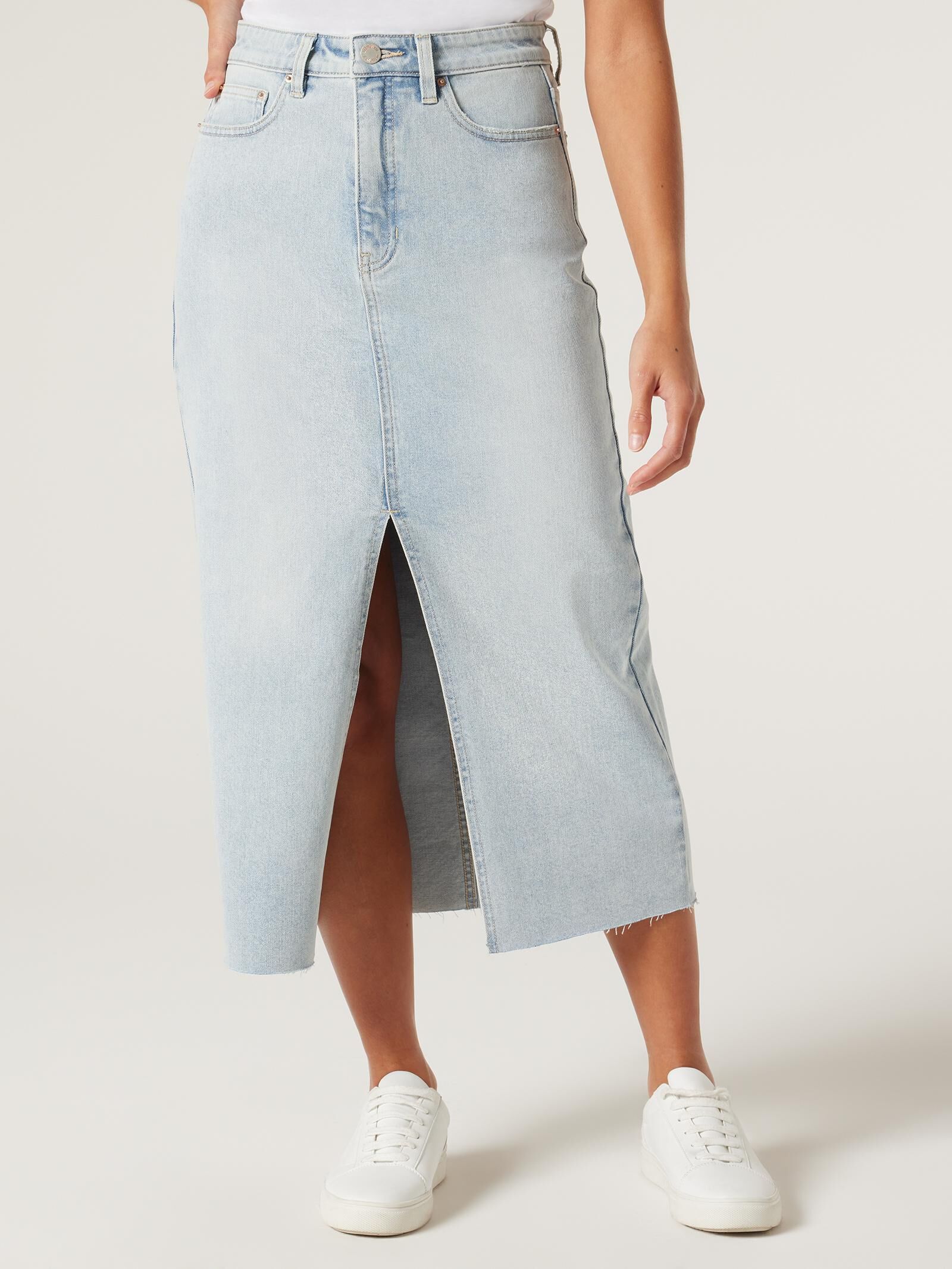 Buy Emma Denim Skirt Mint by Pretty Basic online - Augustine