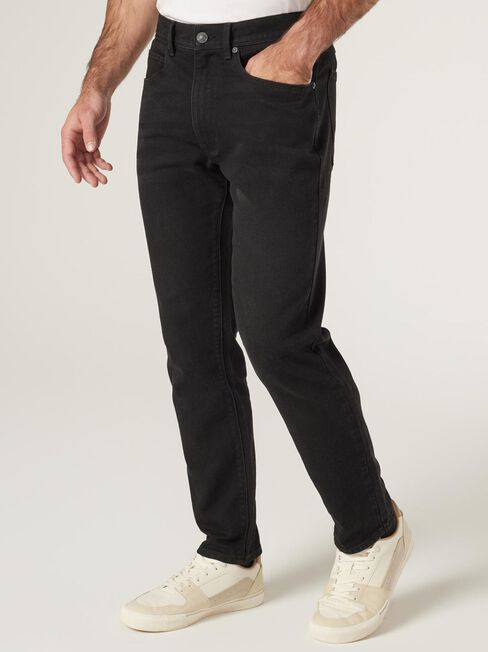 Relaxed Straight Jean, Black, hi-res