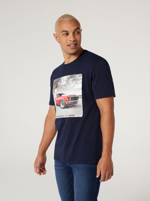 SS Ford Mustang Boss 302 Print Crew Tee | Jeanswest