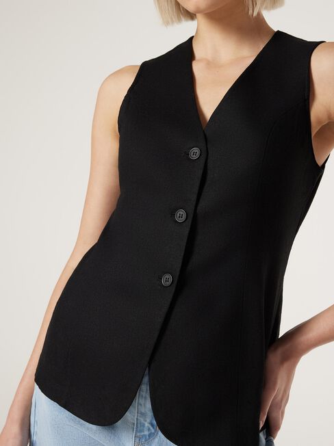 Willa Waistcoat, Black, hi-res