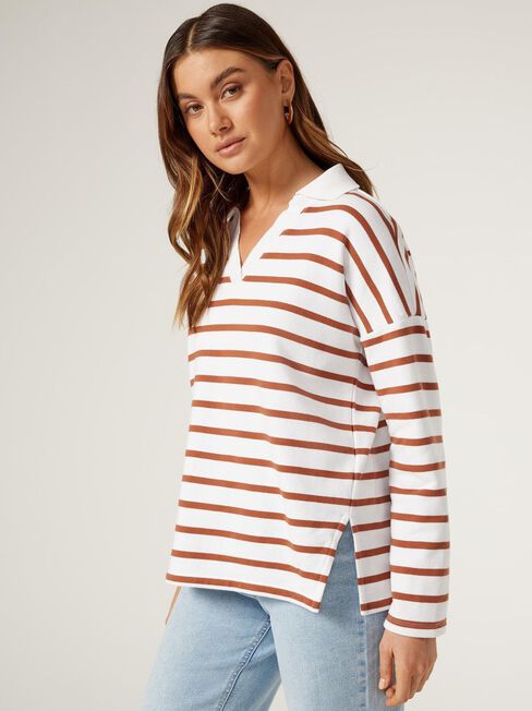 Valeria Polo Sweat, Stripe, hi-res