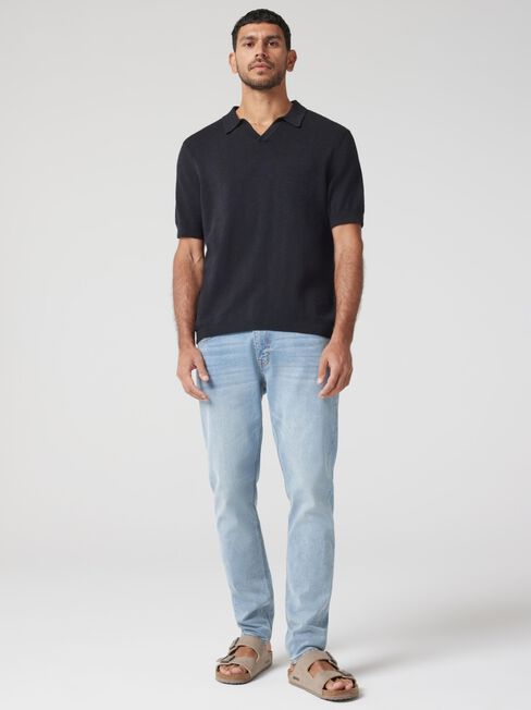 Taylor Short Sleeve Resort Polo, Black, hi-res