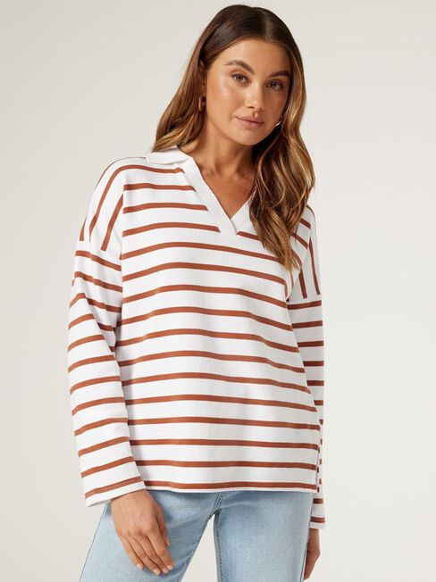 Valeria Polo Sweat, Stripe, hi-res