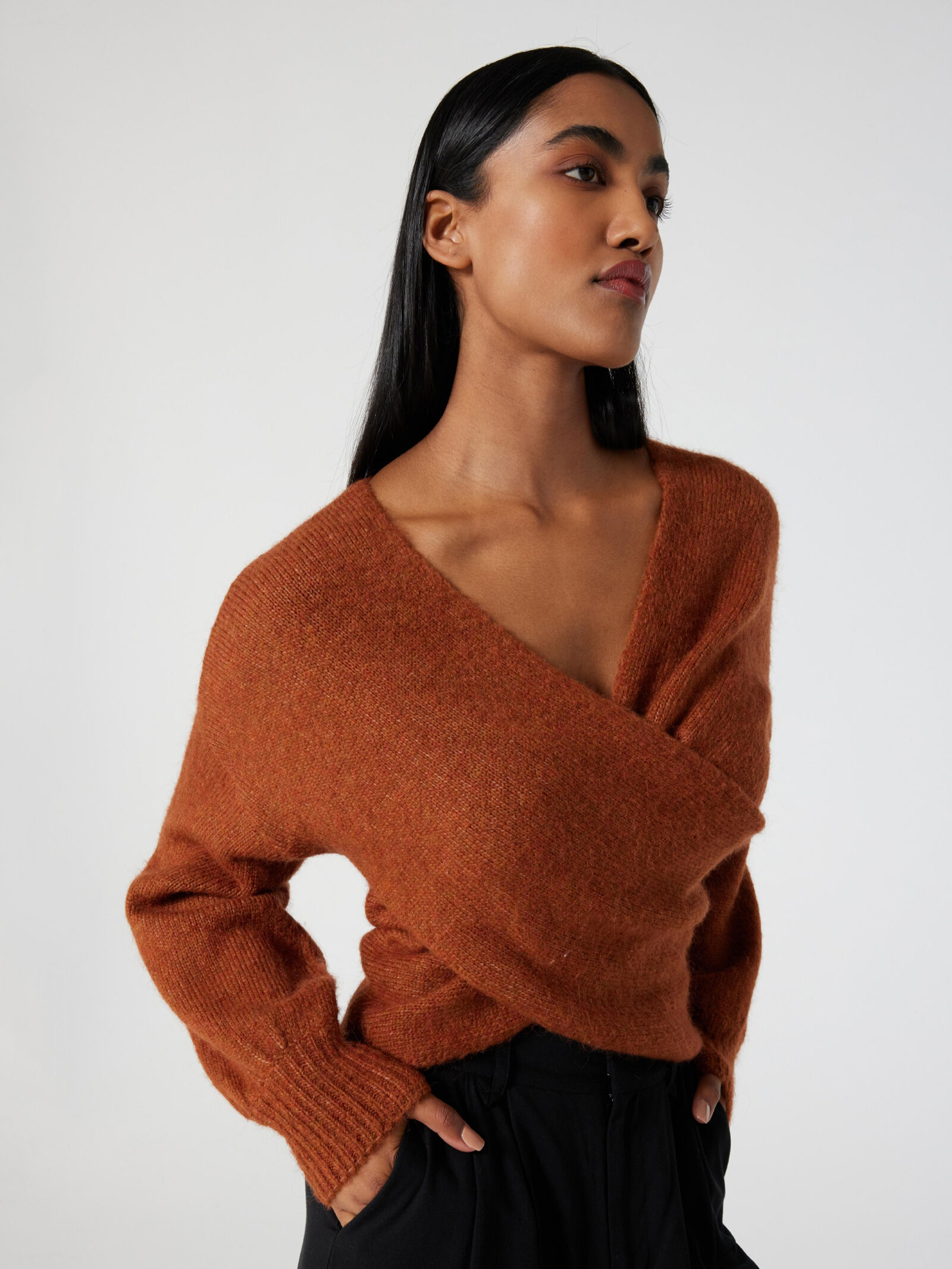 Crossover sale knit sweater