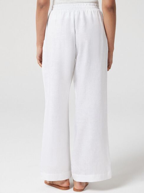 J-Luxe Classic Linen Pant, White, hi-res