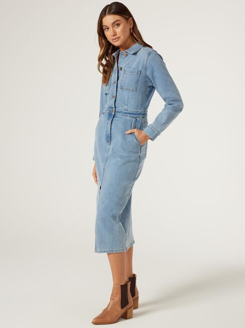 Paige Denim Dress, Blue, hi-res