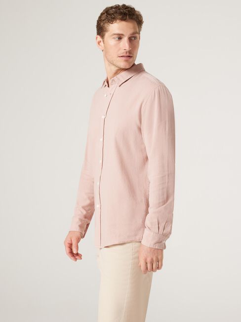 Aston Relaxed Linen Shirt, Pink, hi-res