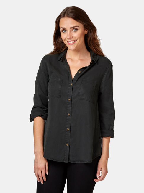 Tilly Tencel Shirt, Green, hi-res