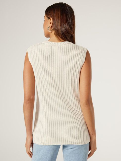 Stella Rib Sleeveless Knit, Yellow, hi-res