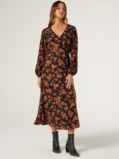 Catalina Midi Dress, Floral, hi-res