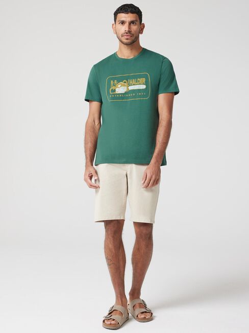 Short Sleeve Halder Crew Tee, Green, hi-res