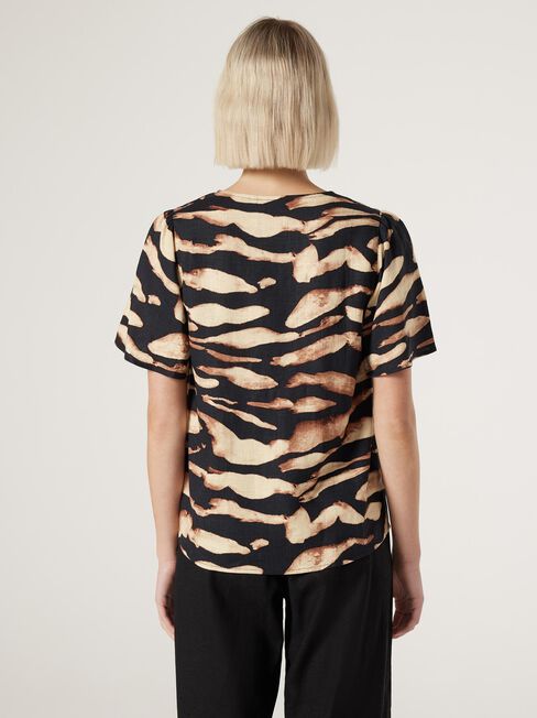 Avery V-Neck Top, Print, hi-res