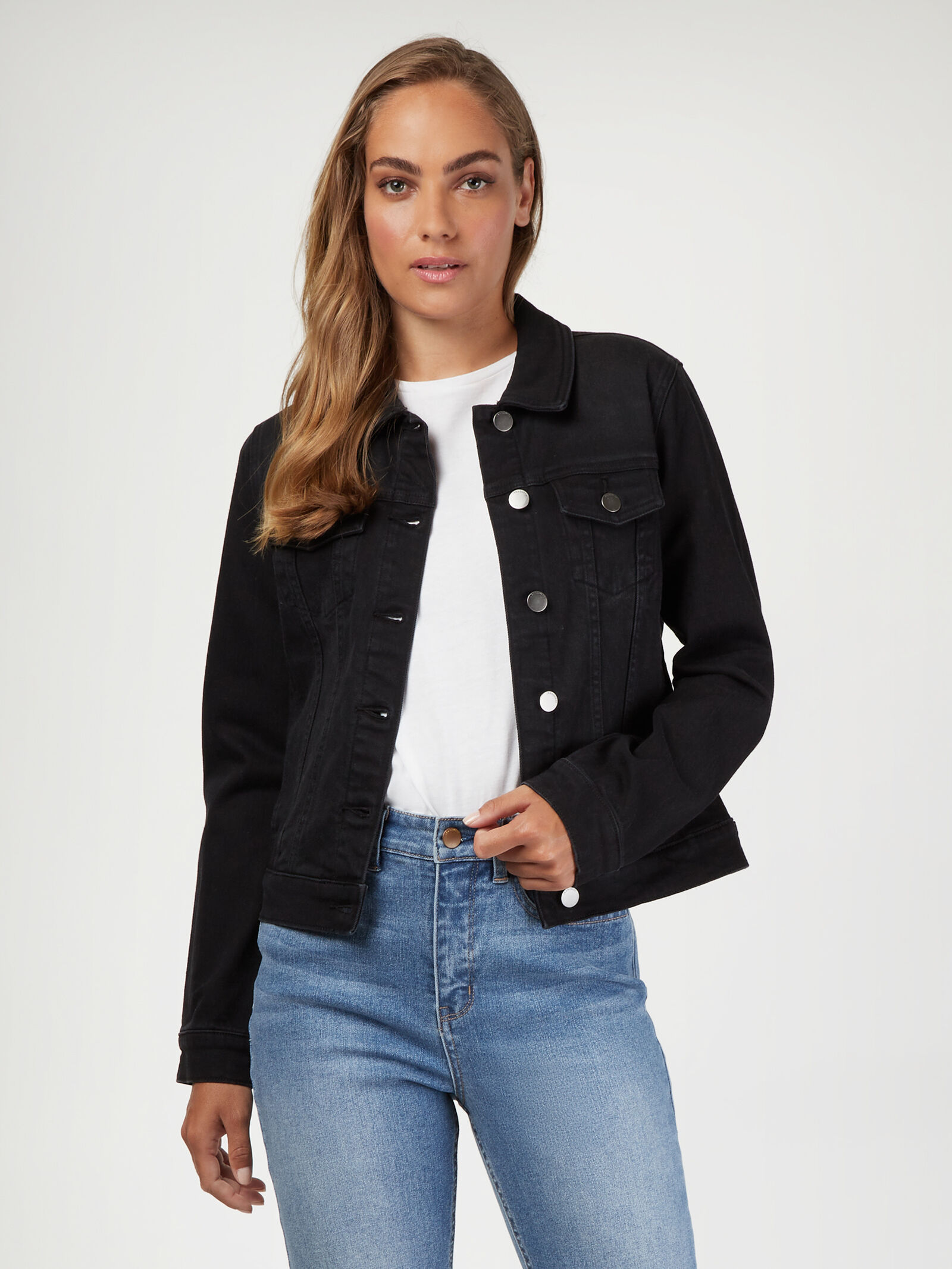 Helena Dark Wash Denim Cropped Jacket – Beginning Boutique NZ