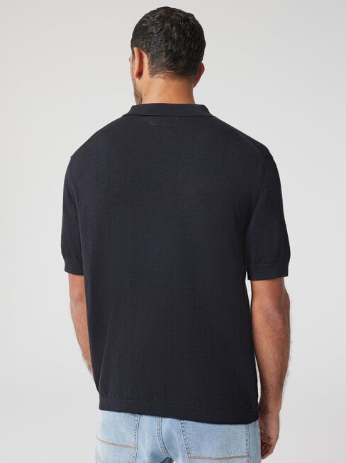 Taylor Short Sleeve Resort Polo, Black, hi-res