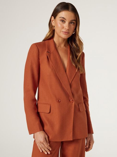 Nila Double Breasted Blazer, Orange, hi-res