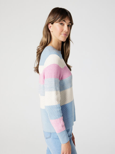 Poppy Multi Twist Knit, Blue & Pink Multi, hi-res