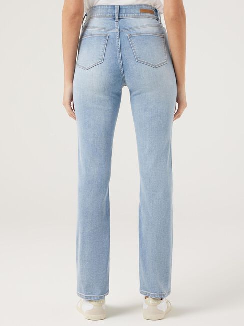 Tummy Trimmer Straight Jeans, Light Indigo, hi-res