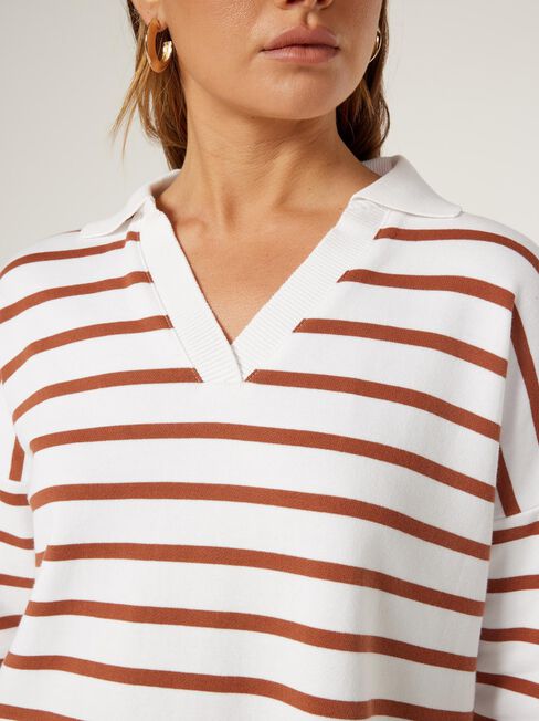 Valeria Polo Sweat, Stripe, hi-res