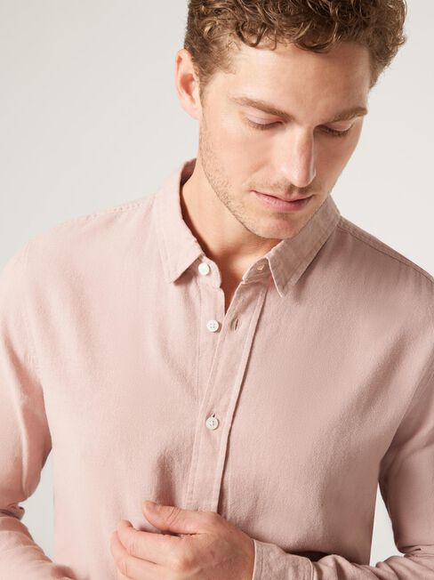 Aston Relaxed Linen Shirt, Pink, hi-res