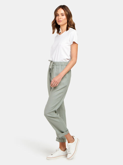 me Women's Linen Blend Pants - Sage Green