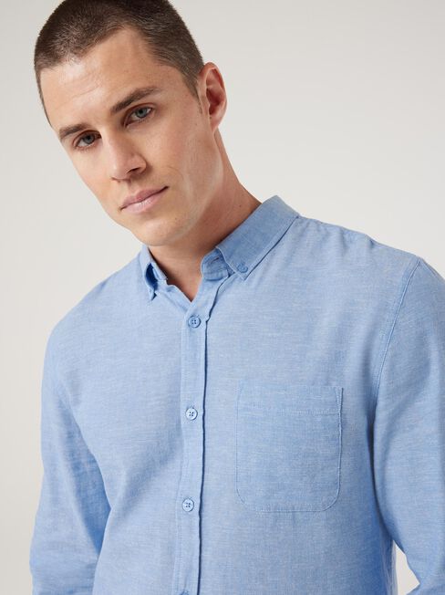 LS Brody Textured Shirt, Blue, hi-res