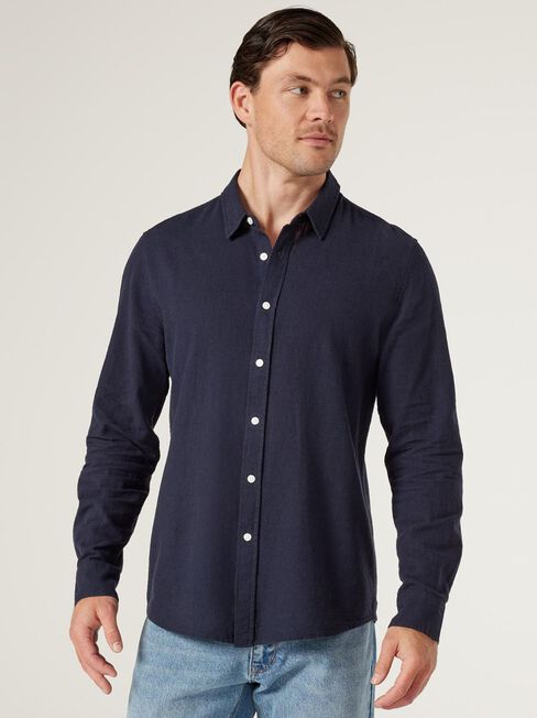 Aston Relaxed Linen Shirt, Blue, hi-res