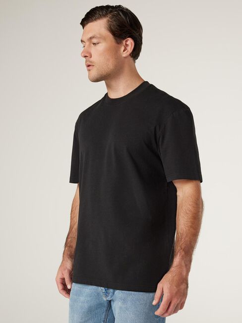 SS Ace Relaxed Fit Basic Crew Tee, Black, hi-res