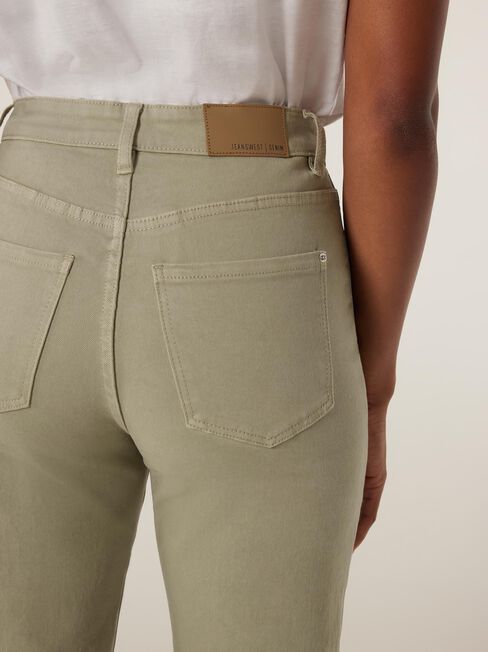 Demi High Waisted Straight Jeans, Pistachio, hi-res